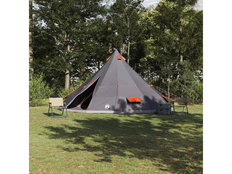  Tente tipi, tente de camping avec toit gris et orange 560x560x300 cm taffetas  - Conforama B