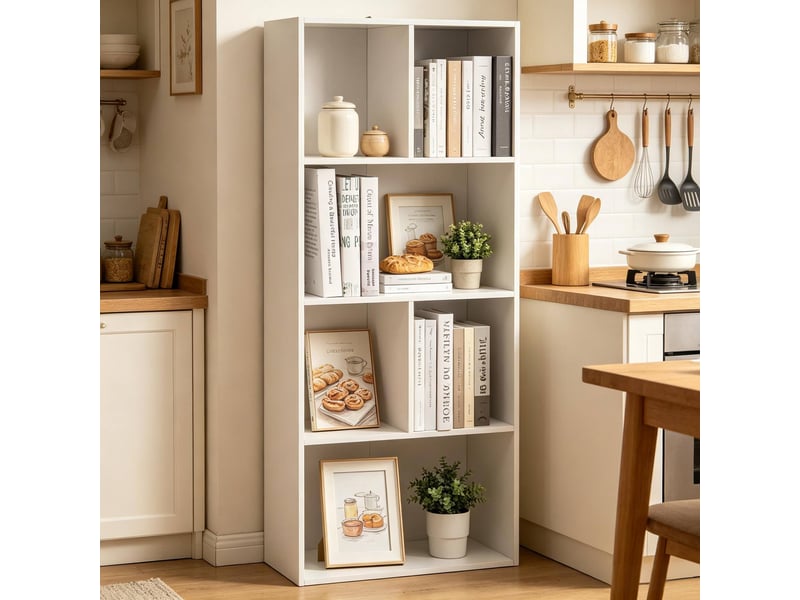  Bibliothèque 50,2x29,2x118 cm 6 compartiments mdf blanc  - Conforama E