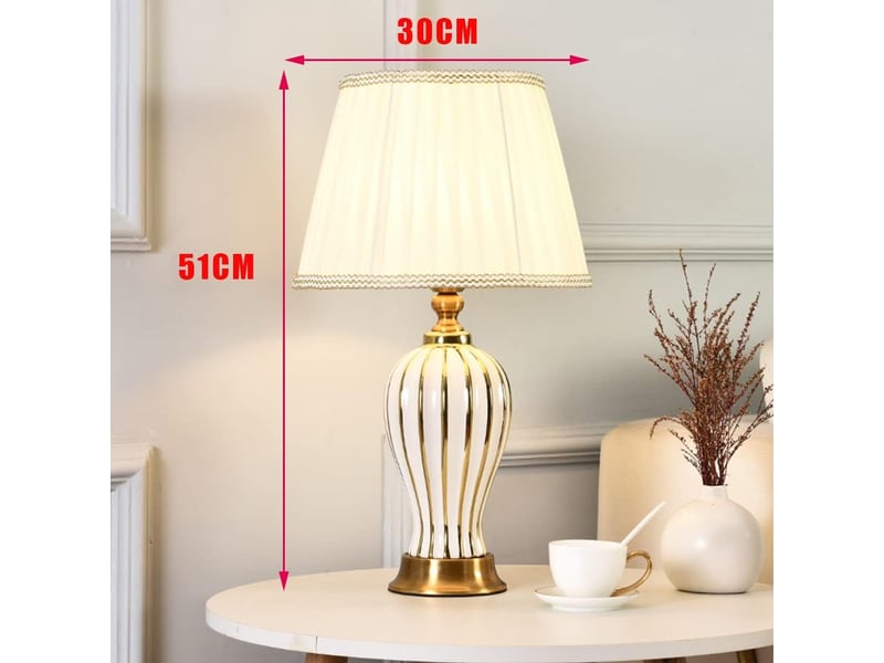  Lampe de table moderne – pour salon et chambre à coucher, blanc  - Conforama B