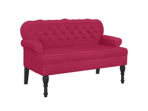 Canapé 2 places avec dossier bordeaux 119,5x64,5x75 cm velours