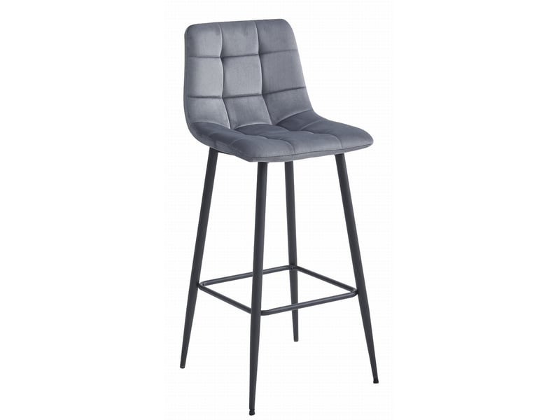 Family tabouret arceto - velours gris foncépieds noirs x 4  - Conforama B