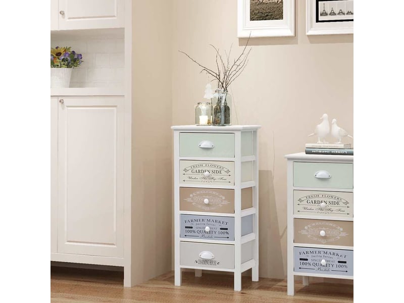  Armoire de rangement en style français 5 tiroirs bois  - Conforama B