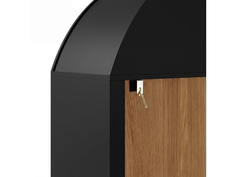 Buffet de rangement,110x40x185 cm,3 portes vitrées et 4 tiroirs,mdf,noir - Conforama B