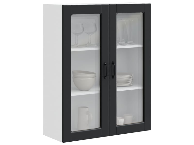  Meuble mural de cuisine, cabinet en verre mural noir 80x31x100cm shl8567  - Conforama C
