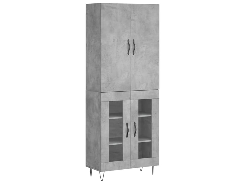  Buffet haut - bahut - meuble de rangement gris béton 69,5x34x180 cm bois d'ingénierie  - Conforama A