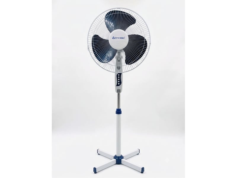  Ventilateur sur pied blanc 40cm oscillant synchro fs-40  - Conforama A