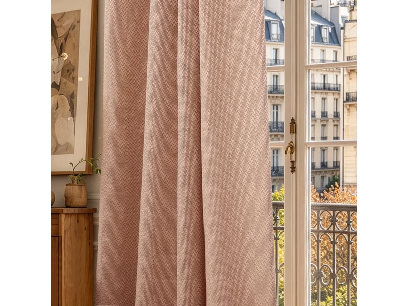  Lot de 2 rideaux à œillets 140 x 240 cm victoria fils teints jacquard  - Conforama E