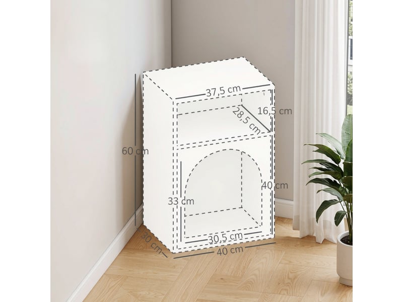  Table de chevet moderne design courbé avec étagères ouvertes, meuble d’appoint chambre  - Conforama C