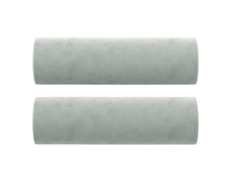  Lot de 2 coussins décoratifs gris clair ø15x50 cm velours cf60866  - Conforama A