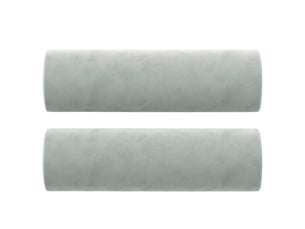 Lot de 2 coussins décoratifs gris clair ø15x50 cm velours cf60866