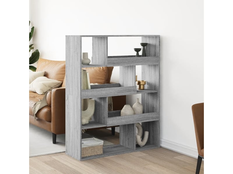  Bibliothèque, meuble de rangement salon sonoma gris 100x33x125,5 cm bois d'ingénierie  - Conforama B