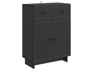 Buffet - bahut - meuble de rangement noir 66 x 34,5 x 90 cm bois d'ingénierie