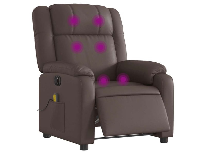 Fauteuil de massage inclinable électrique, fauteuil relax marron similicuir shl73261 - Conforama C