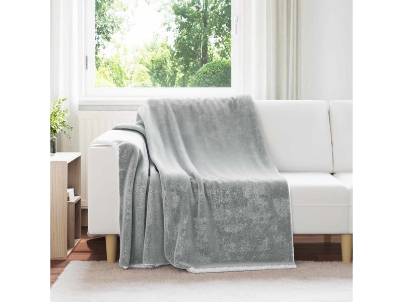 Plaid canapé gris 150x200 cm 1.64 kg polaire - Conforama B