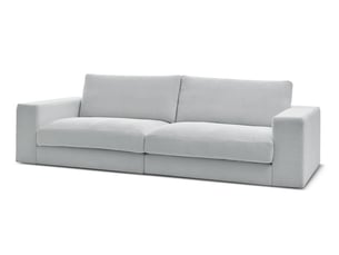 Canapé droit fixe BOBOCHIC LEONARD 3 places Tissu gris