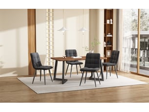 Ensemble table rectangulaire 0 banc(s) 4 chaise(s) 0 tabouret(s) inclu(s) FLORAGRACE