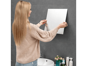 Lot de 10 stickers muraux miroir acrylique auto-adhésifs pour salle de bain, salon et chambre 30 x 30 cm