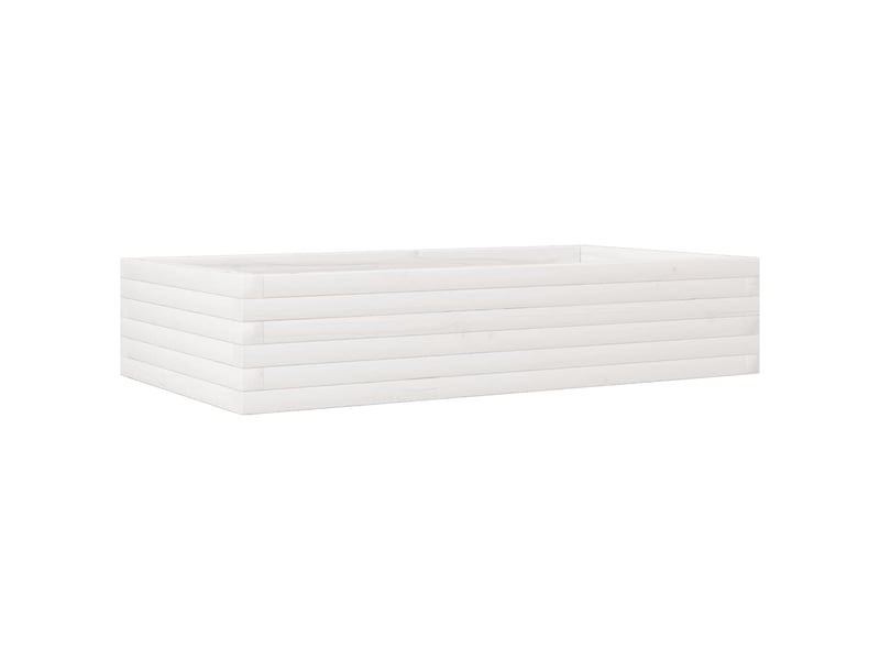  Jardinière - bac à fleurs blanc 110x60x23 cm bois de pin massif  - Conforama A