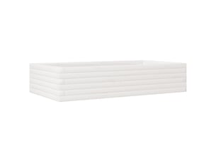 Jardinière - bac à fleurs blanc 110x60x23 cm bois de pin massif