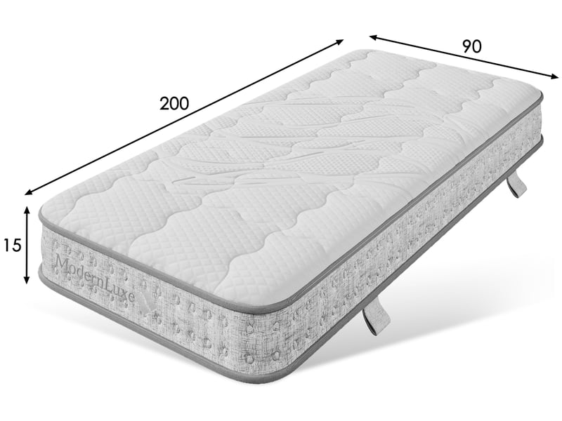 Matelas en mousse froide simple 90×200 cm h3, 7 zones et respirant - 15 cm, polyester blanc - Conforama C