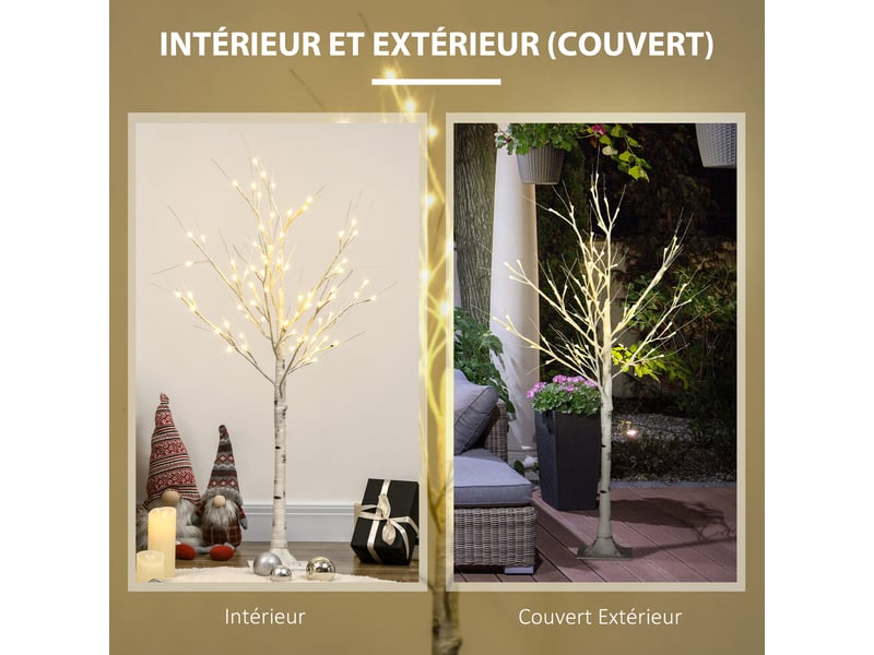  Arbre lumineux led - décoration lumineuse blanc chaud - 72 leds - usage intérieur - 120 cm - décoration de noël chambre maison blanc  - Conforama W