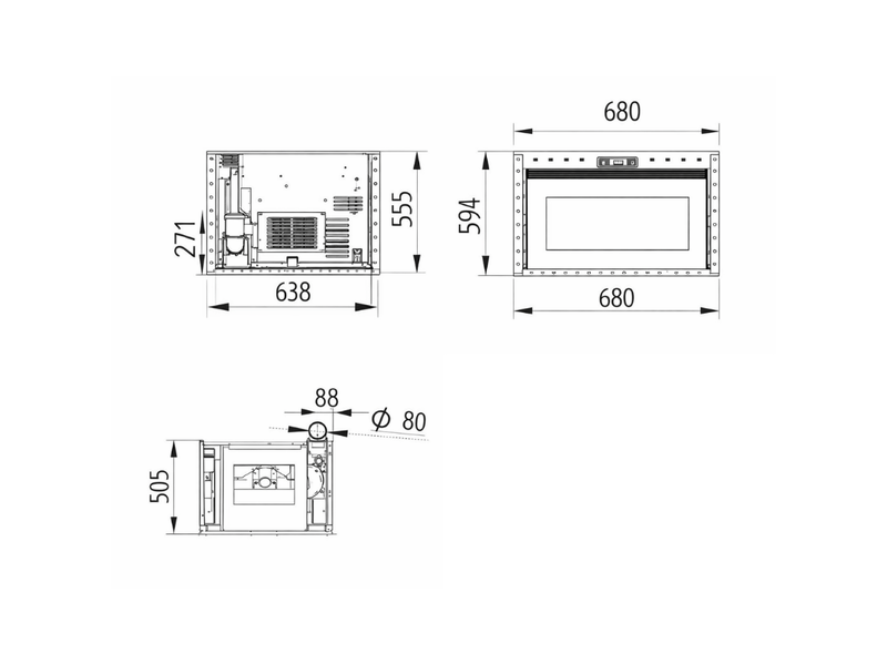  Insert à granulés benito 11 kw - noir  - Conforama C
