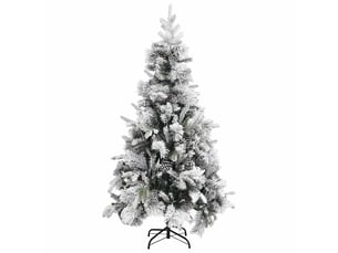 Sapin de noël - arbre de noël à flocons de neige et pommes de pin 225 cm pvcpe