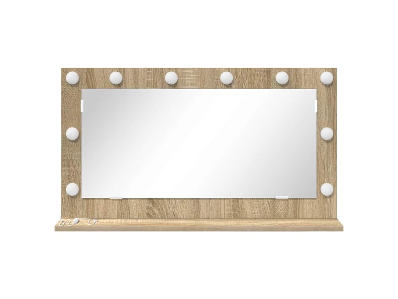  Miroir de vanité, miroir de coiffeuse chêne sonoma 80 x 45 x 18 cm rectangulaire cf62771  - Conforama D