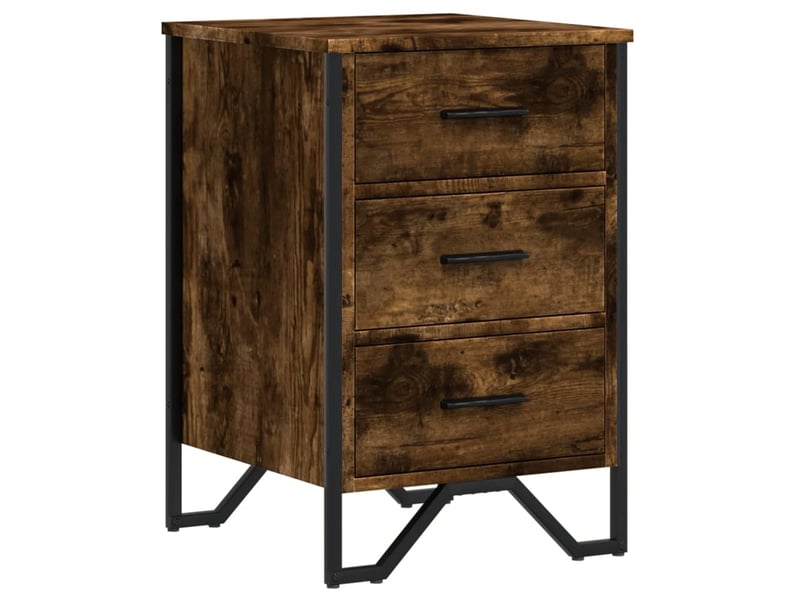  Table de chevet - cabinet de chevet - table de nuit chêne fumé 40x41x60 cm bois d'ingénierie  - Conforama A