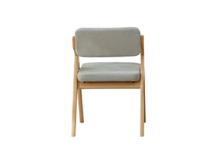 Lot de 2 chaises pliantes en hêtre massif et lin gris