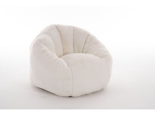 Fauteuil pouf enfant avec dossier ergonomique et assise moelleuse, pour chambre et coin lecture en polyester beige