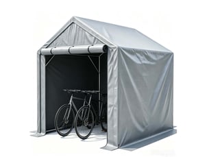 Abri de rangement mobile gris 190 x 170 x 200 cm en pe avec cadre en acier galvanisé et porte enroulable