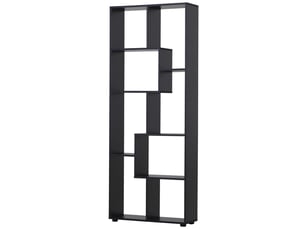 Bibliothèque étagère zig zag design contemporain 70l x 24l x 178h cm panneaux particules noir