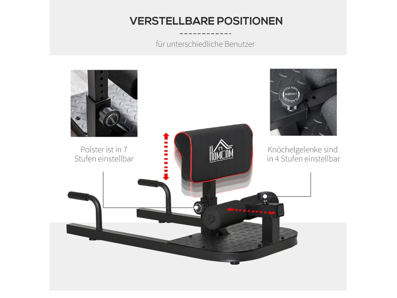  Appareil de squat sissy 3 en 1 97 x 50 cm noir en acier, réglable pour jambes, bras et abdominaux  - Conforama D