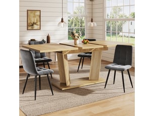 Table à manger, 120 cm, rectangulaire, mdf, bicolore, format fonctionnel pour les repas quotidiens