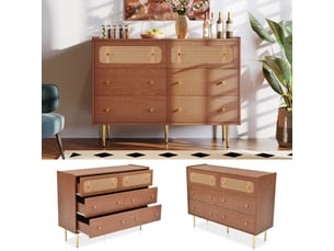 Buffet 0 porte(s) 6 tiroir(s) <strong>OSUPNESSEE</strong> <strong></strong> - 120 cm coloris bois foncé