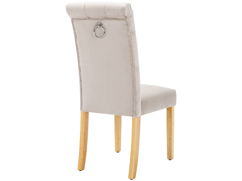 Lot de 2 chaises de salle à manger,43x63x100 cm,velours,beige - Conforama E