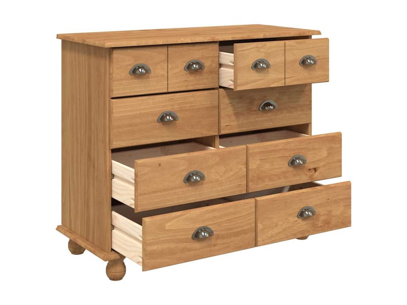 Commode chambre adulte, armoire à tiroirs askim marron 91x40x79 cm bois de pin massif - Conforama E