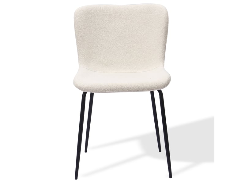  Chaises de salle à manger modernes, dossier haut arrondi, tissu et métal, lot de 2  - Conforama B