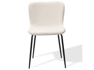 Chaises de salle à manger modernes, dossier haut arrondi, tissu et métal, lot de 2