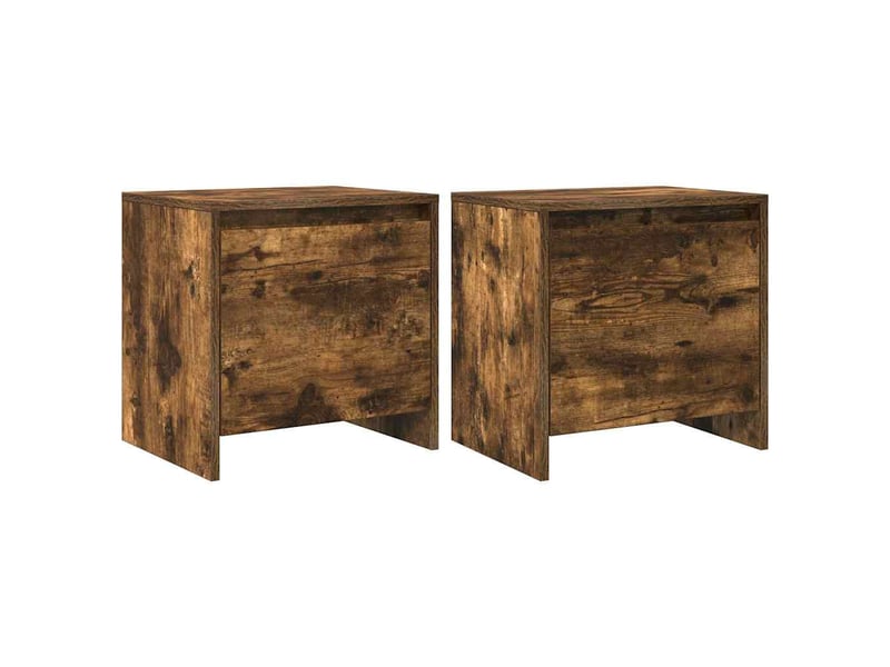  Lot de 2 tables de chevet - cabinet de chevet - table de nuit chêne fumé 45x34x44,5 cm bois ingénierie  - Conforama A