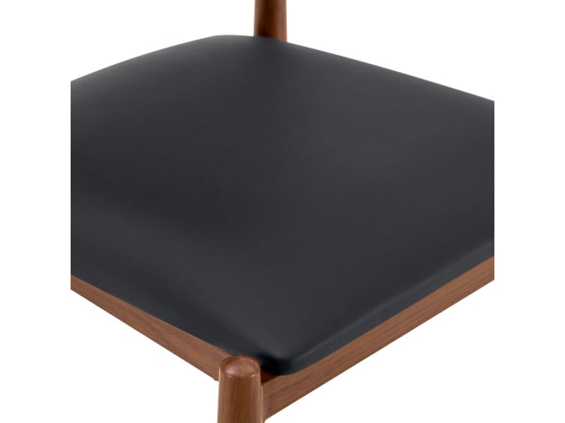 Set de 2 chaises modernes: dossier demi-cercle rembourré, cuir pu, pieds métal, 80 cm – élégantes et robustes - Conforama E