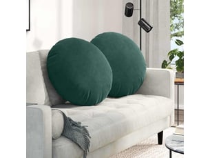 Lot de 2 coussins de siège, coussins décoratifs velours vert foncé ø60 x 21 cm cf59921