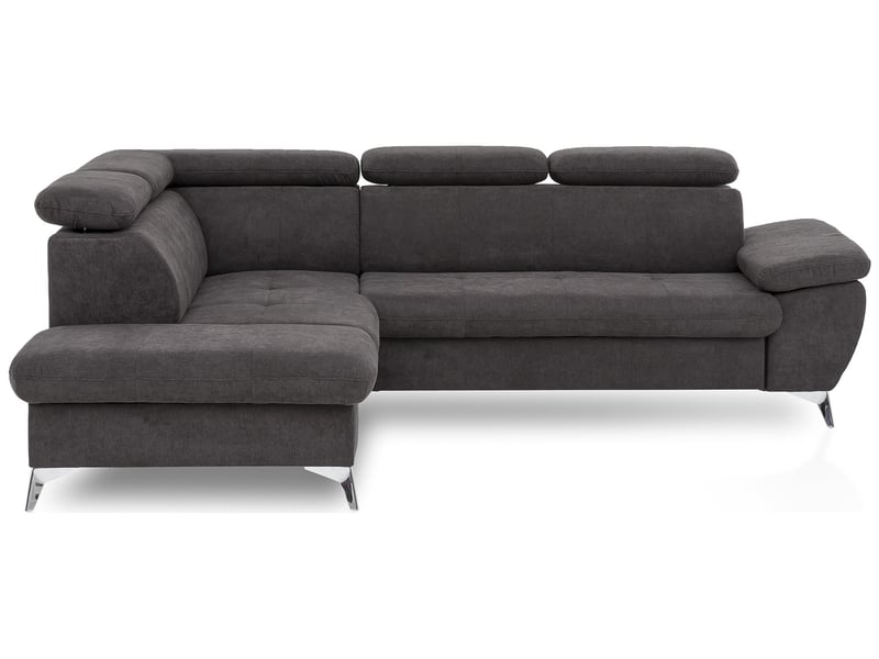 Canapé d'angle gauche convertible 4 places en tissu ALLY 2 coloris gris - Conforama B