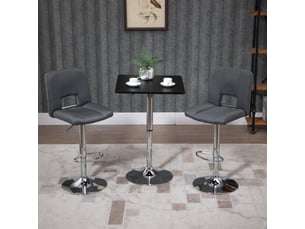 Table de bar réglable 60x60 cm – noir – plateau pivotant à 360° et hauteur ajustable de 69 à 93 cm