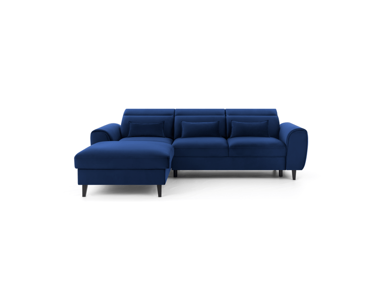  Canapé d'angle convertible bleu marine angle gauche 4 places fable  - Conforama A