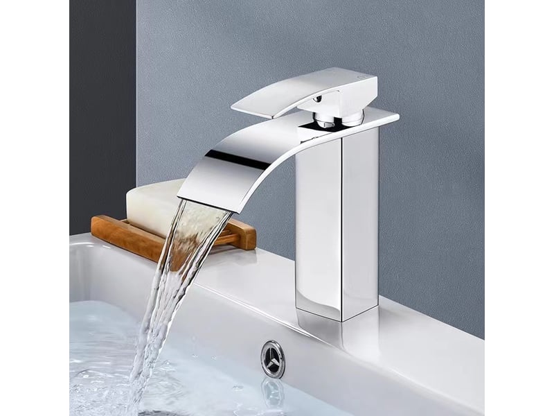  Robinet salle de bain noir avec bonde de vidage,mitigeur lavabo cascade, hauteur de bec 110 mm, économiseur d’eau et d’énergie  - Conforama C