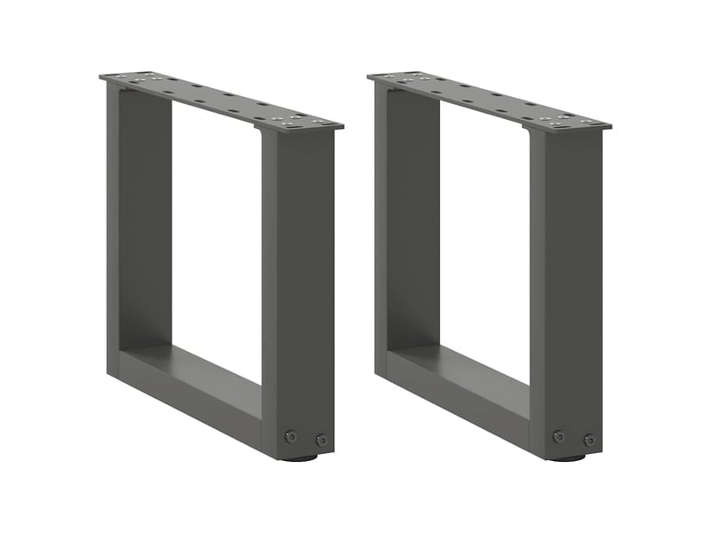 Lot de 2 pieds de table basse en u 40 x 30-31 cm avec niveleurs réglables design moderne en acier anthracite 02_0057374  - Conforama A