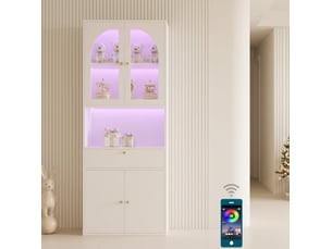 Vitrine coloris blanc VIVRYN - 35 cmx180 cm