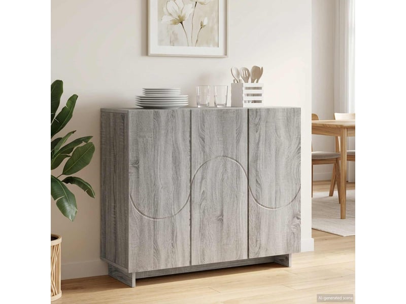  Buffet salon, buffet de rangement sonoma gris 85,5x31x75 cm bois d'ingénierie shl13441  - Conforama B